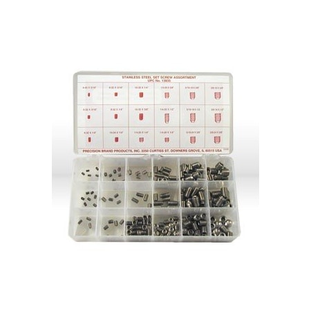Precision Brand 220 Piece Stainless Steel Set Screw Assortment 13935